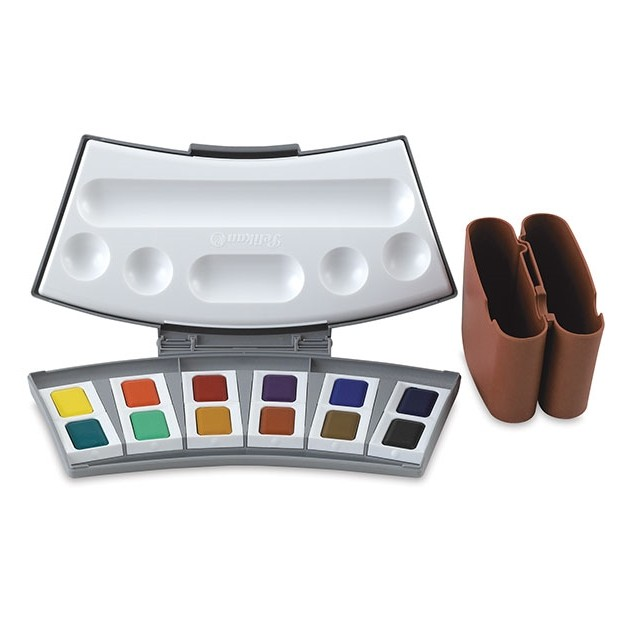 Estojo Aquarela Pastilha Profissional Pelikan 12 Cores